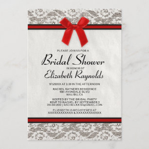 Invitations de douches nuptiales en dentelle noire