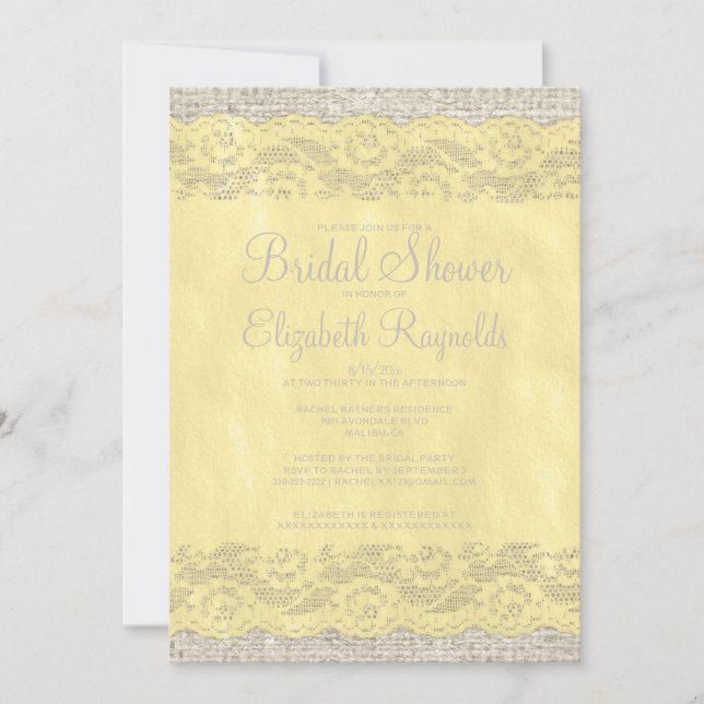 Invitations de douches nuptiales en dentelle rouge (Devant)