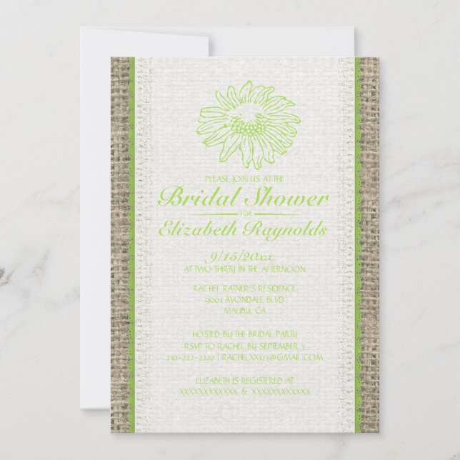 Invitations de douches nuptiales en dentelle Vinta (Devant)
