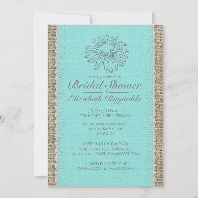 Invitations de douches nuptiales en dentelle Vinta (Devant)