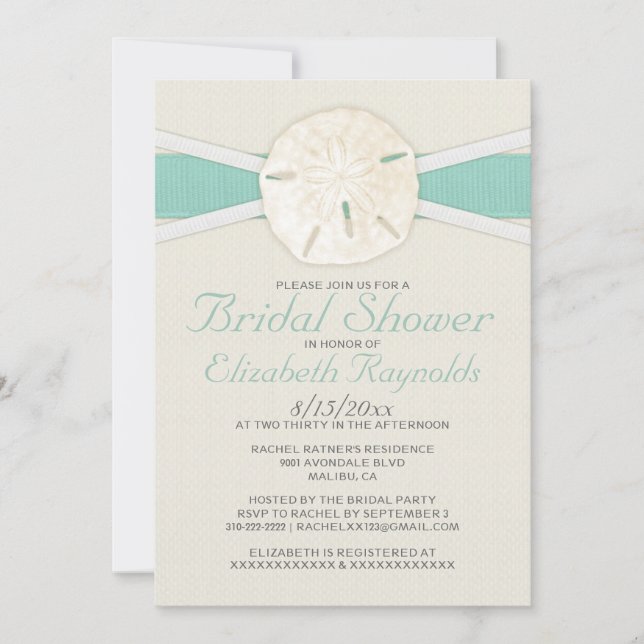 Invitations de douches nuptiales en dollars de sab (Devant)