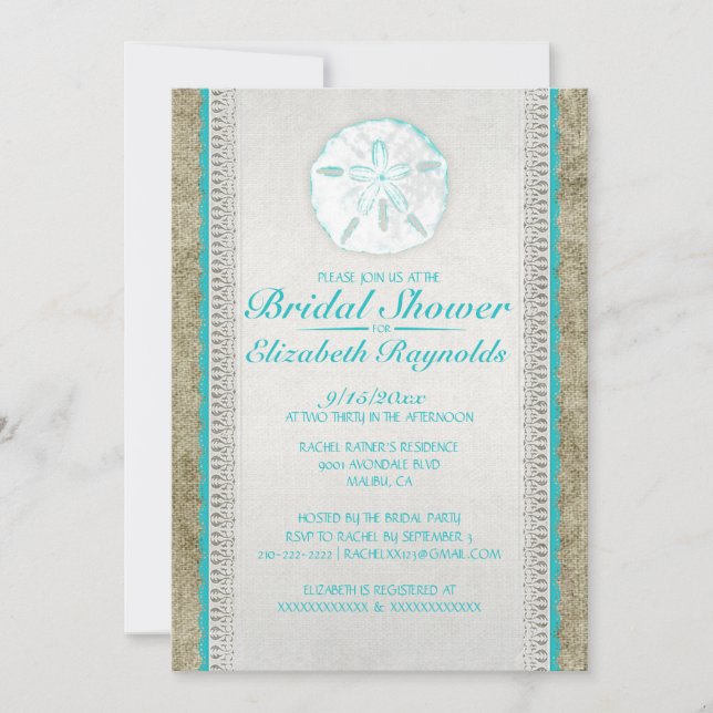Invitations de douches nuptiales en dollars de sab (Devant)