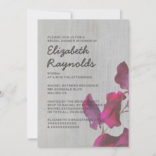 Invitations de douches nuptiales en pois doux Vint (Devant)
