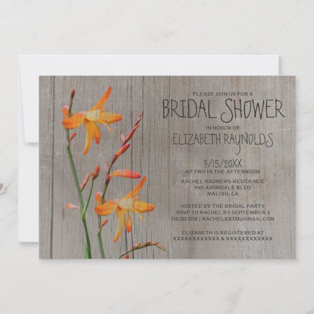 Invitations de douches nuptiales en Russie (Devant)