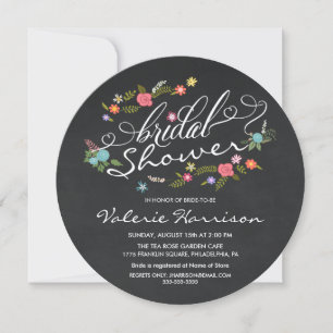 Invitations de douches nuptiales en tableau noir à