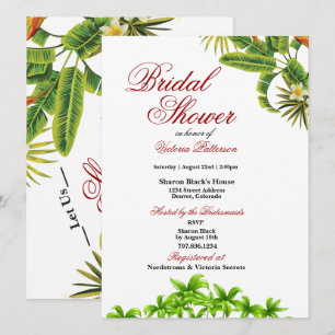 Invitations de douches nuptiales Feuilles de palme