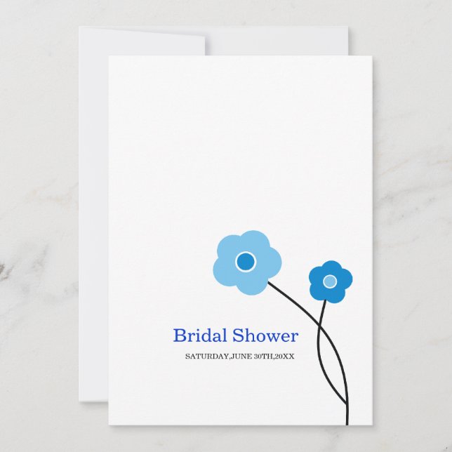Invitations de douches nuptiales florales modernes (Devant)
