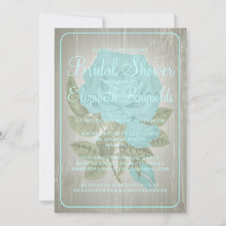 Invitations de douches nuptiales florales Turquois
