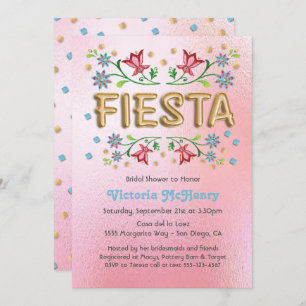 Invitations de douches nuptiales Gold Balloon Fies