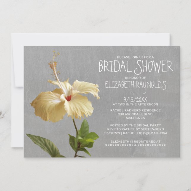 Invitations de douches nuptiales Hibiscus (Devant)