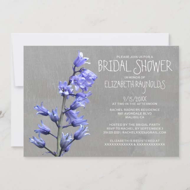 Invitations de douches nuptiales Hyacinth (Devant)