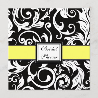 Invitations de douches nuptiales jaunes et noires
