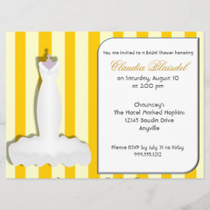 Invitations de douches nuptiales jaunes personnali