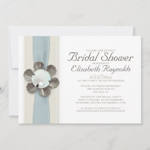 Invitations de douches nuptiales Lace et Pearls