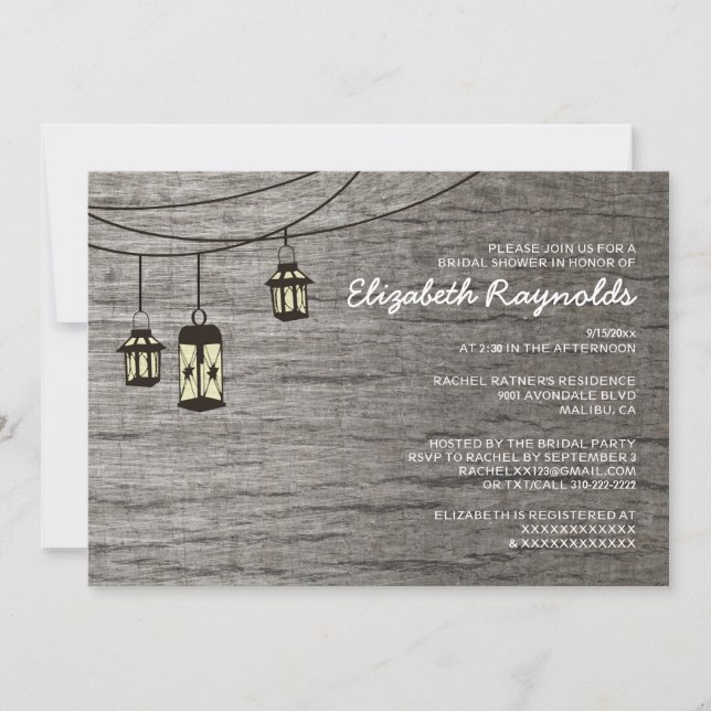 Invitations de douches nuptiales légères Vintages (Devant)