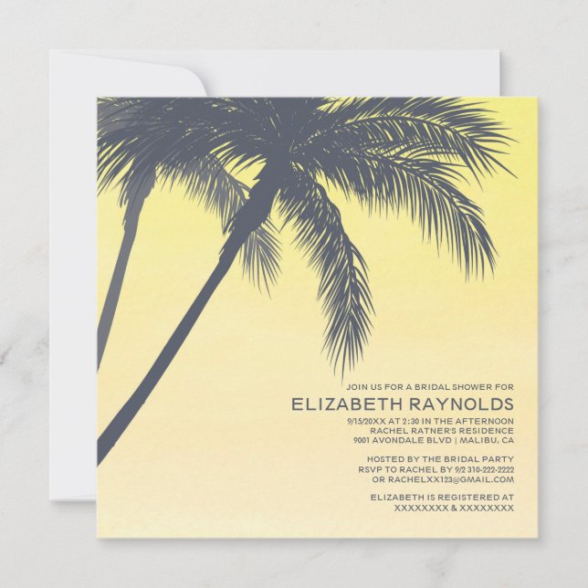 Invitations de douches nuptiales Palm Trees (Devant)