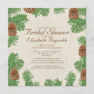 Invitations de douches nuptiales Pine Cones
