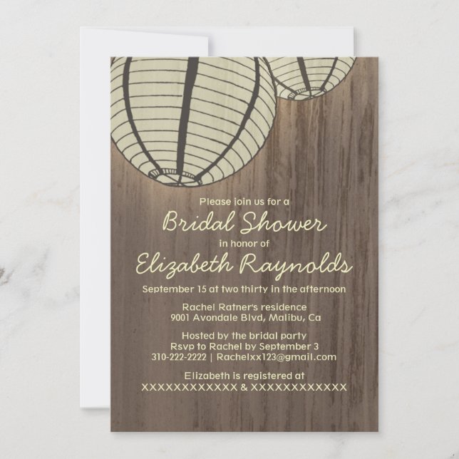 Invitations de douches nuptiales pour la nuit de c (Devant)