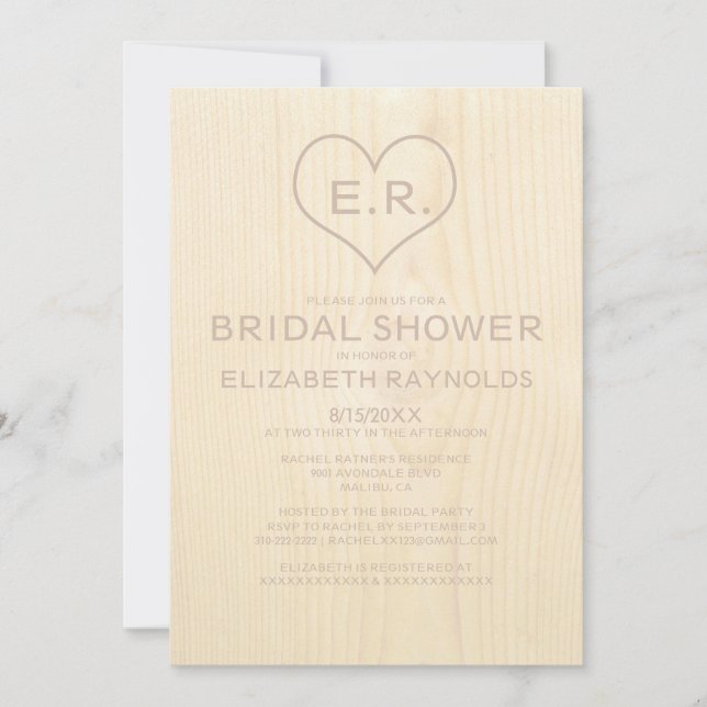 Invitations de douches nuptiales pour le grain de  (Devant)