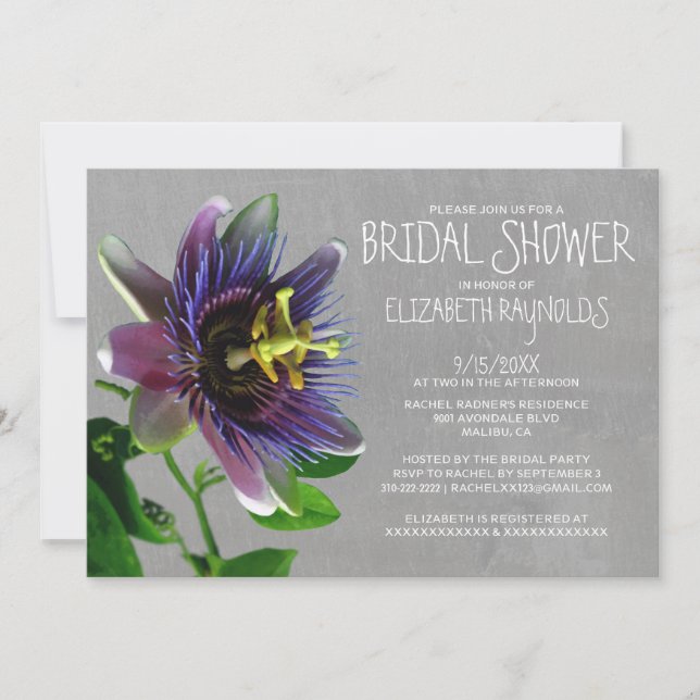 Invitations de douches nuptiales pour les fleurs d (Devant)