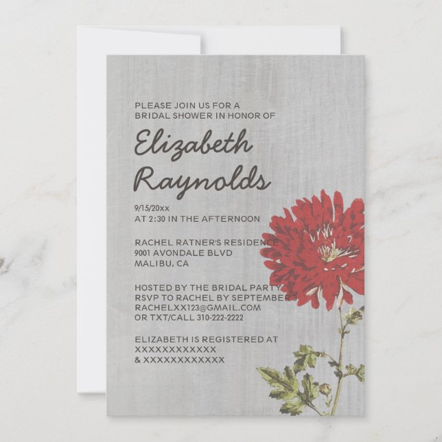 Invitations de douches nuptiales pour les mères Vi (Devant)