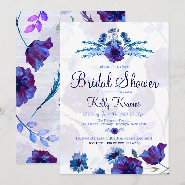 Invitations de douches nuptiales pour les papillon (Devant / Derrière)
