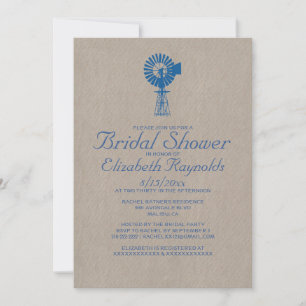 Invitations de douches nuptiales pour moulin à ven