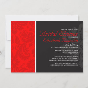 Invitations de douches nuptiales Red Damask