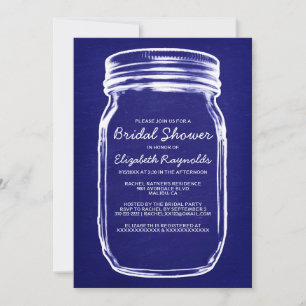 Invitations de douches nuptiales Royal Blue Mason