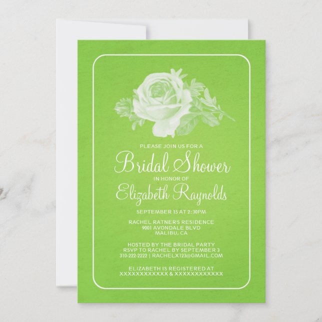 Invitations de douches nuptiales russes florales a (Devant)