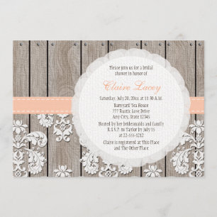 Invitations de douches nuptiales rustiques en dent