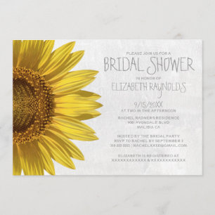 Invitations de douches nuptiales Sunflower