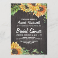 Invitations de douches nuptiales Sunflower Waterco