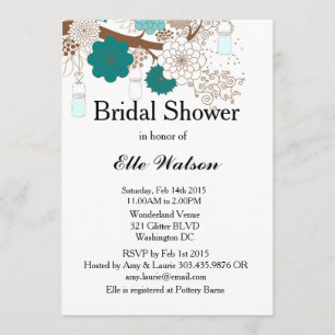 Invitations de douches nuptiales Turquoises de Mas