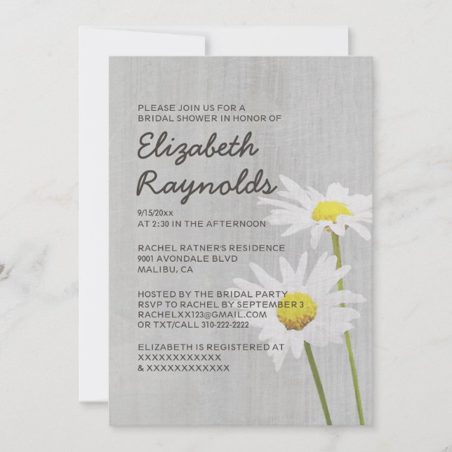 Invitations de douches nuptiales Vintages (Devant)