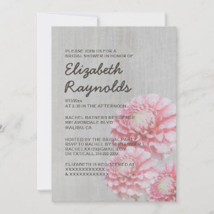 Invitations de douches nuptiales Vintages Dahlia