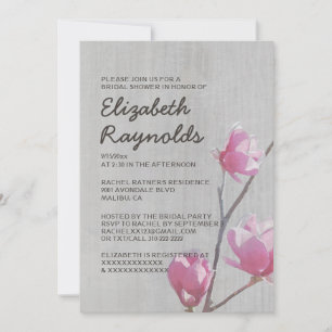 Invitations de douches nuptiales Vintages Magnolia