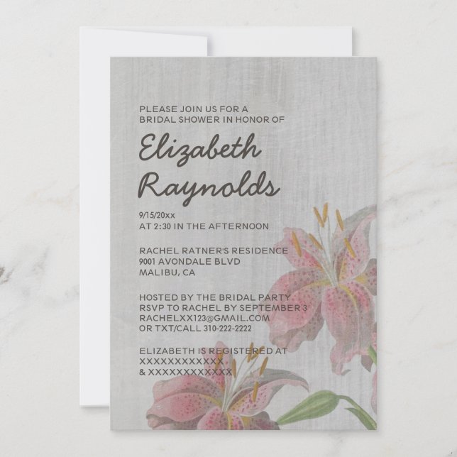Invitations de douches nuptiales Vintages Oriental (Devant)