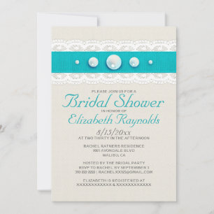 Invitations de douches nuptiales Vintages Pearl