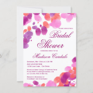 Invitations de douches nuptiales violettes couleur