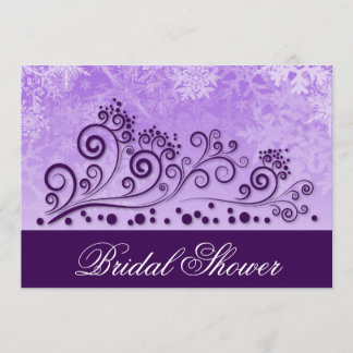 Invitations de douches nuptiales violettes hiverna