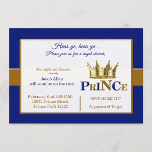 Invitations de douches pour bébé Royal Prince
