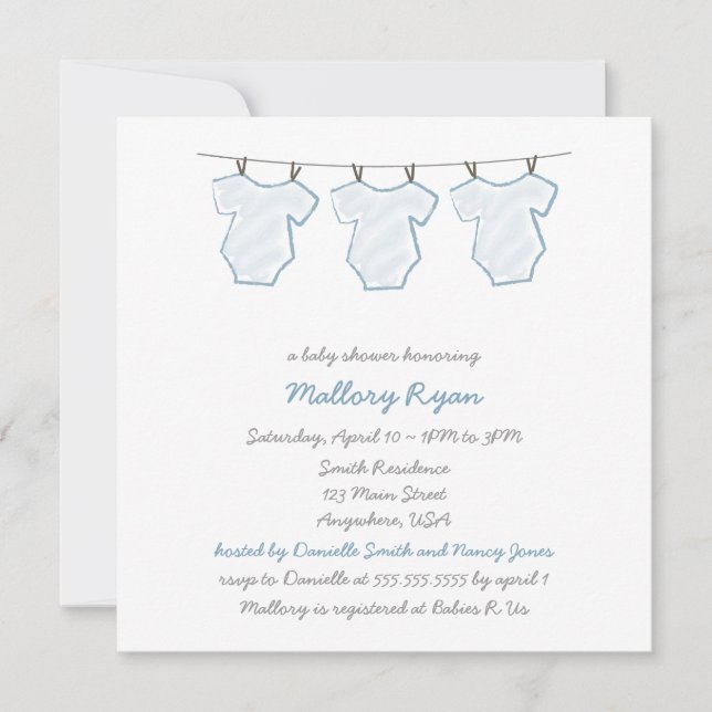 Invitations de douches pour bébés (Devant)