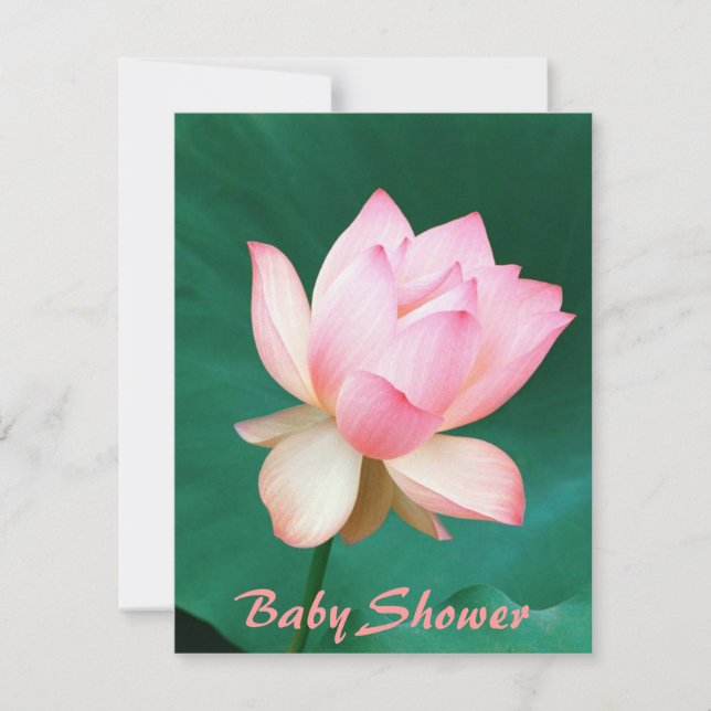 Invitations de douches pour bébés à fleurs Lotus (Devant)