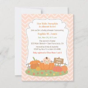 Invitations de douches pour bébés Citrouilles à l'