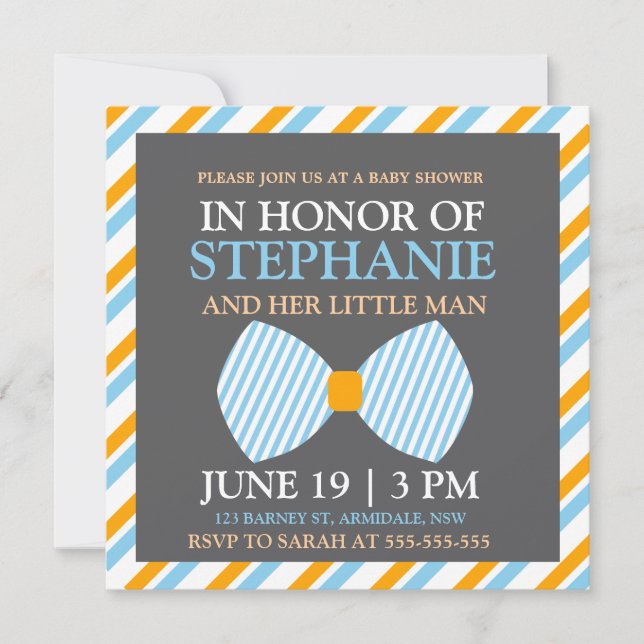 invitations de douches pour bébés cravates de Bow (Devant)