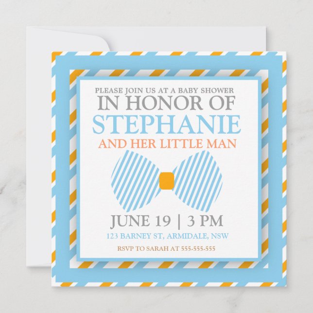 invitations de douches pour bébés cravates de Bow (Devant)