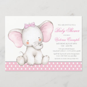 Invitations de douches pour bébés éléphants doux