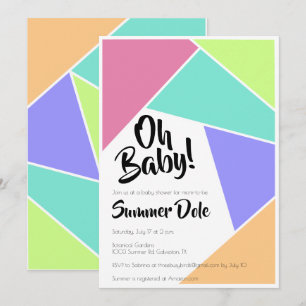 Invitations de douches pour bébés géométriques et