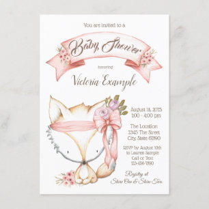 Invitations de douches pour bébés Girl Boho Fox